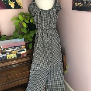 black and white gingham jumpsuit